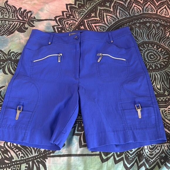 Jamie Sadock Royal Blue Cargo Shorts with Zipper Pockets - Picture 1 of 3